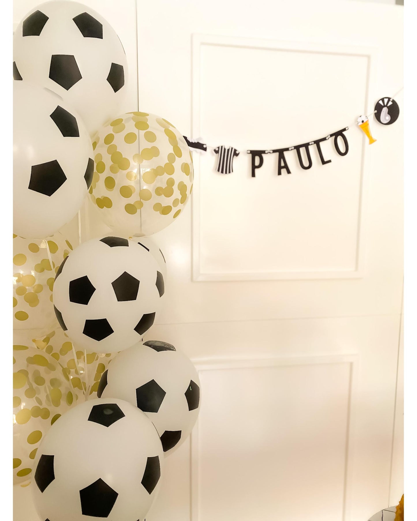 Kit Decoração Futebol Preto e Branco - Tamanho G