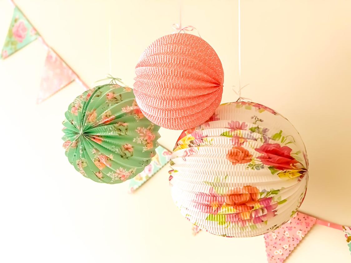 Kit globos papel estampado floral